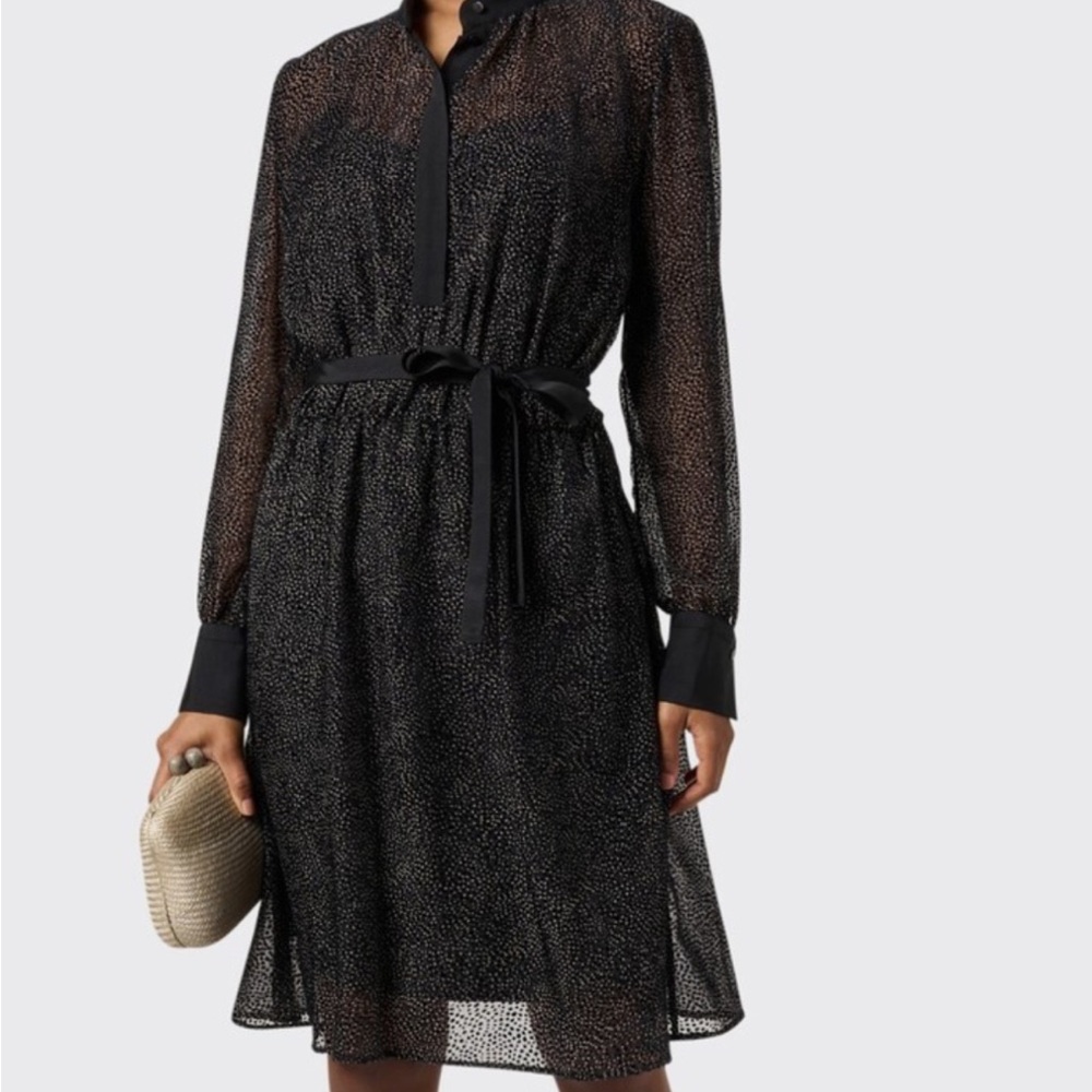 Marc Cain Black Bishop Sleeve Cocktail Dress